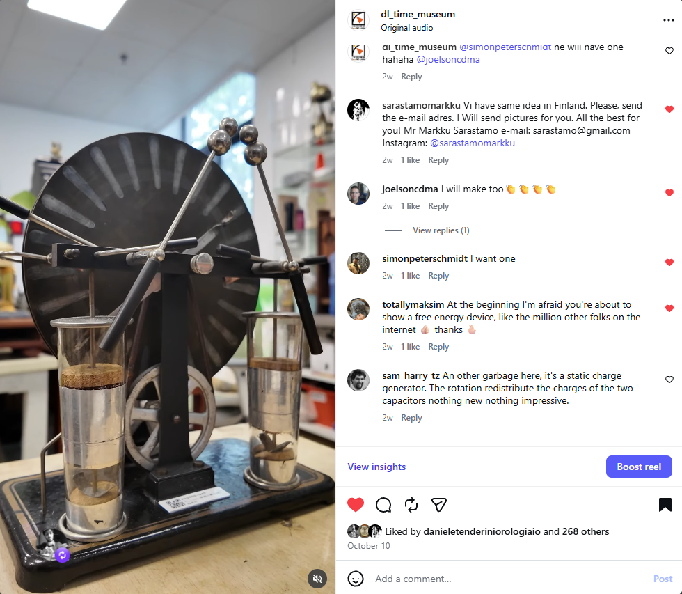 大来时间博物馆 Instagram 视频下的海外观众评论截图